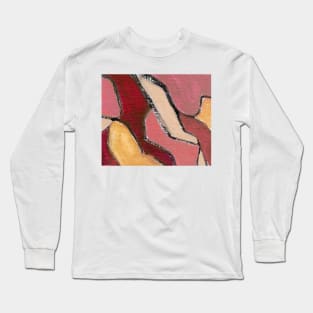 Rose Beige Wine Red Abstract Art Long Sleeve T-Shirt